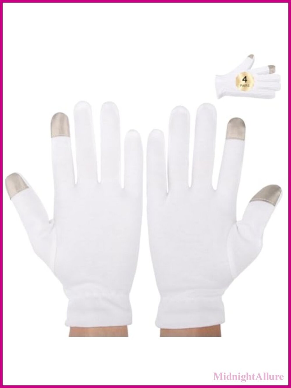 Cotton Moisturizing Gloves Touchscreen Fingers Overnight Dry Hand Care